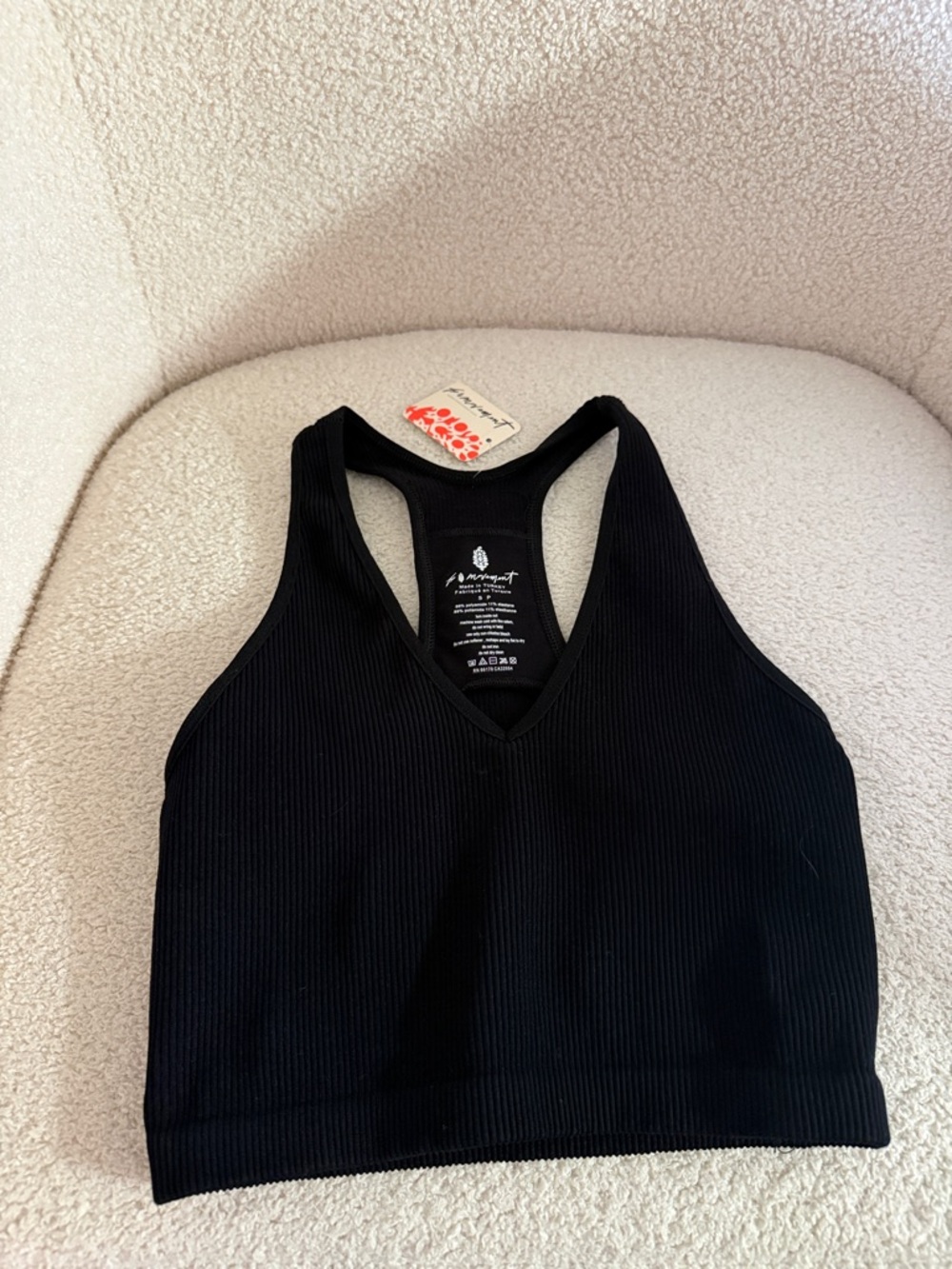 Free people FP Movement Ribbed Black Top